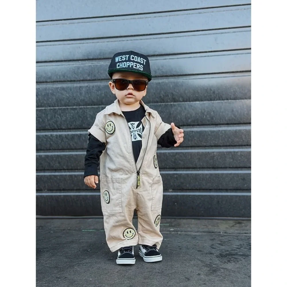 NWOT LITTLE TROUBLE SMILE SQUAD MECHANIC SUIT ZIP FRONT 5T